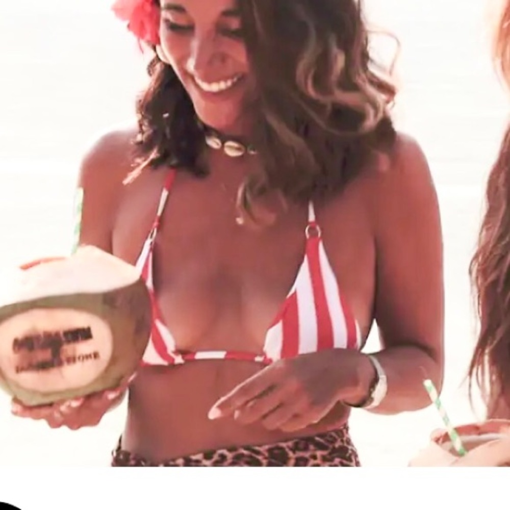 LAHANA SWIM x JAGGER & STONE Striped Bikini Top Red White